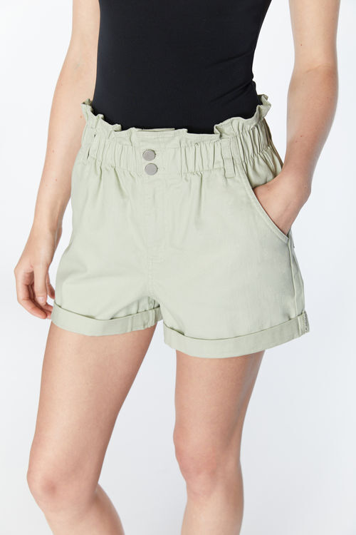 Paper bag waist hot sale jean shorts